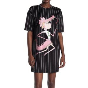 LOVE Moschino Mascot Print Striped T-Shirt Dress